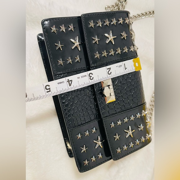Jimmy Choo Authentic mini Black Star-Studded Leather Chain Bag - Picture 4 of 12